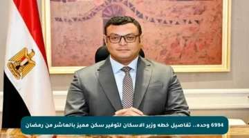 6994 وحدة.. تفاصيل خطة وزير الإسكان لتوفير سكن مميز بالعاشر من رمضان